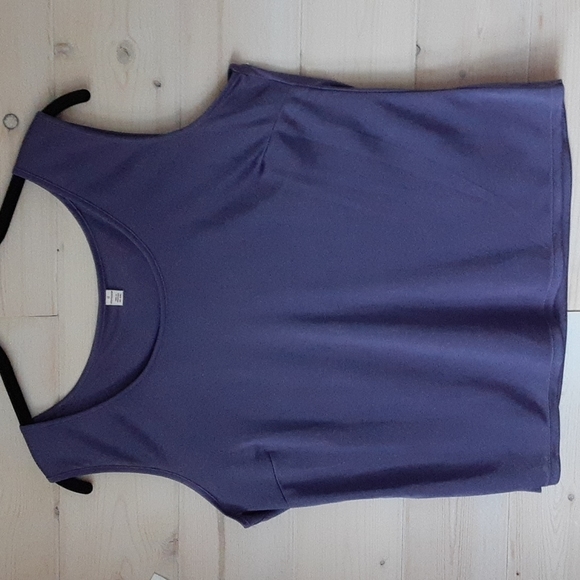 Pretty Royal Purple w/ White Pokdots Blouse & Solid Tank Size 12 - Picture 2 of 7